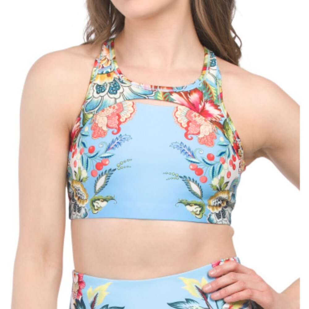 NWT joHNNY WAS Blu Cross Back Sports Bra